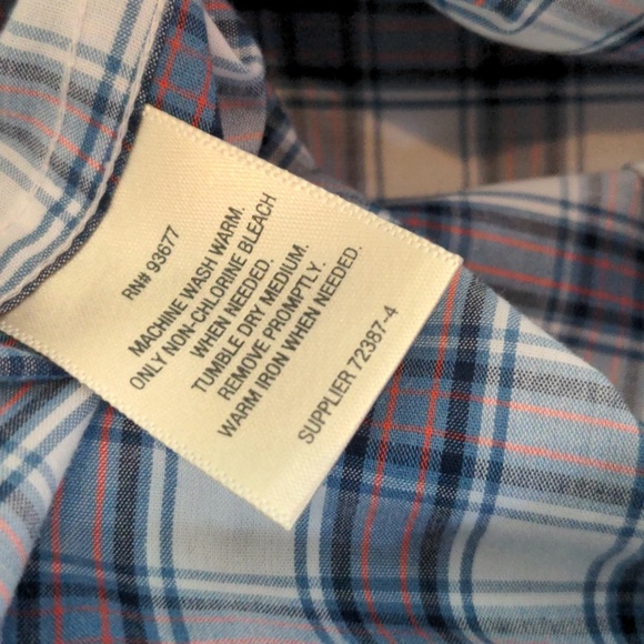 St John's Bay Shirt Men's Large Button Down Short Sleeve Plaid White Blue Preppy - Picture 8 of 8